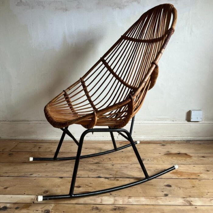 vintage italian bamboo rocking chair 1960s 1323