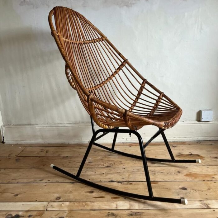 vintage italian bamboo rocking chair 1960s 2782