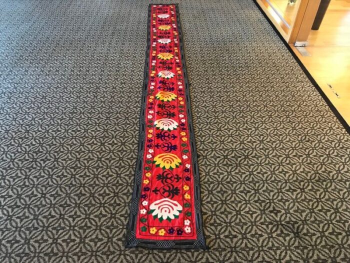 vintage long boho table runner rug 1980s 1