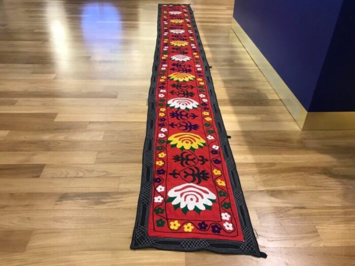 vintage long boho table runner rug 1980s 4