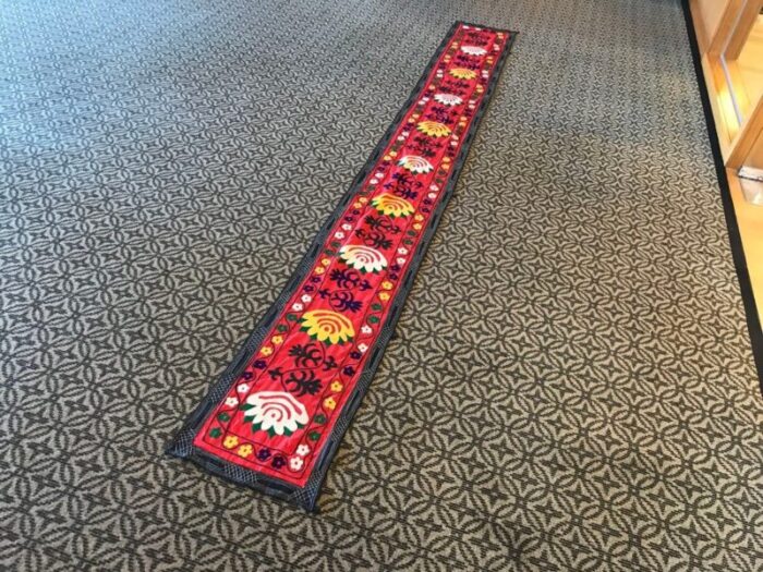 vintage long boho table runner rug 1980s 9