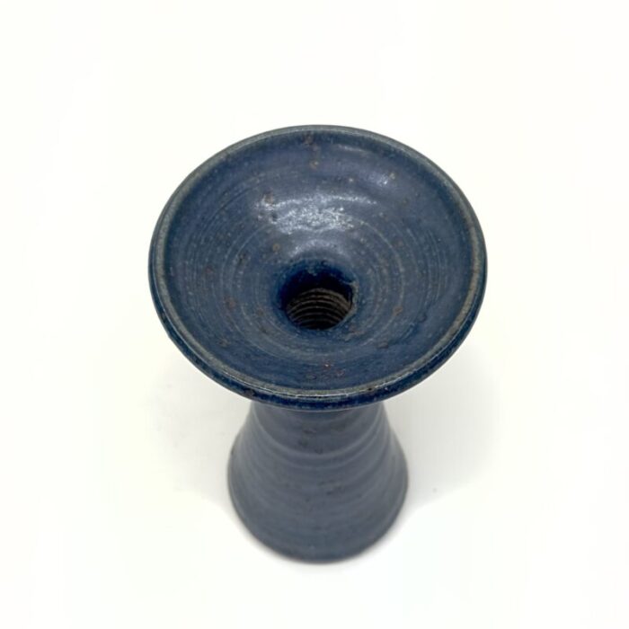 vintage matte blue artisan pottery vase curation group of 5 2734