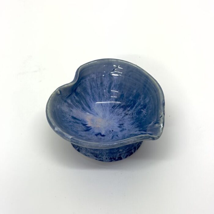 vintage matte blue artisan pottery vase curation group of 5 3551