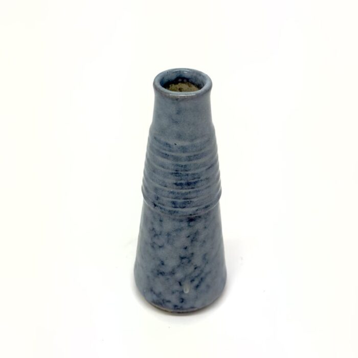 vintage matte blue artisan pottery vase curation group of 5 8447