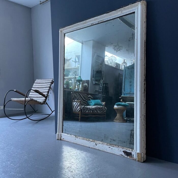 vintage mirror in white frame 2