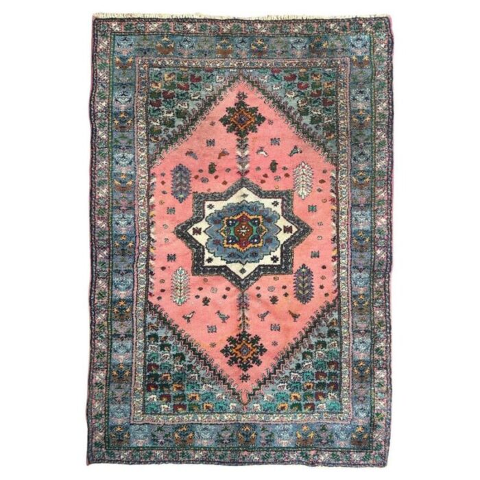 vintage moroccan rustic rabat rug 1960s 1