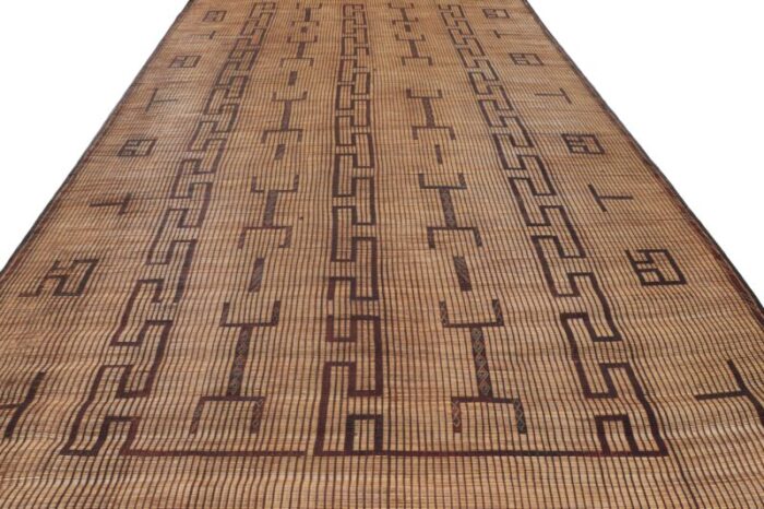 vintage moroccan tuareg mat in beige with geometric patterns from rug and kilim 1183