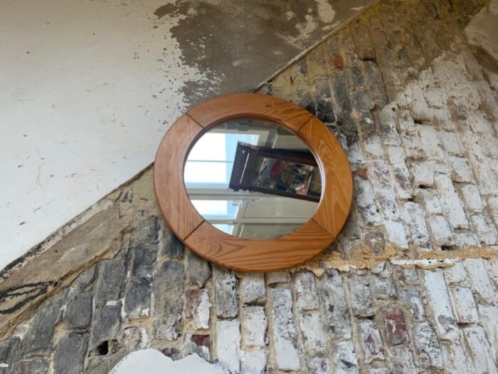 vintage pine wall mirror by glasmaester markaryd 1950s 1