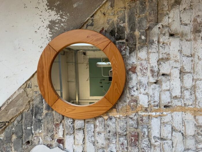 vintage pine wall mirror by glasmaester markaryd 1950s 2