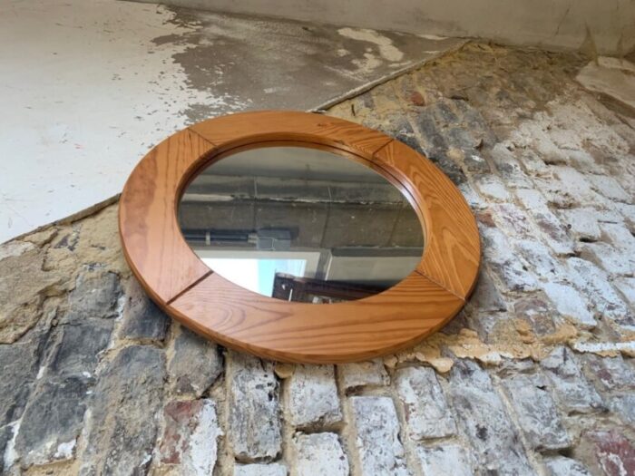 vintage pine wall mirror by glasmaester markaryd 1950s 6