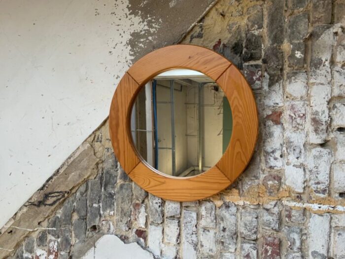 vintage pine wall mirror by glasmaester markaryd 1950s 8