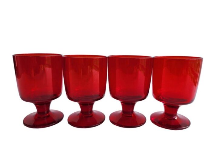 vintage pueblo ruby wine glasses by morgantown set of 4 3856