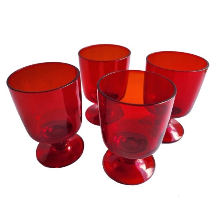 vintage pueblo ruby wine glasses by morgantown set of 4 4775