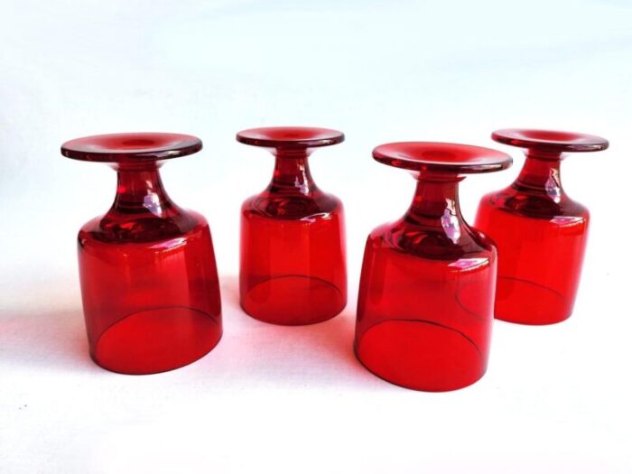 vintage pueblo ruby wine glasses by morgantown set of 4 4931