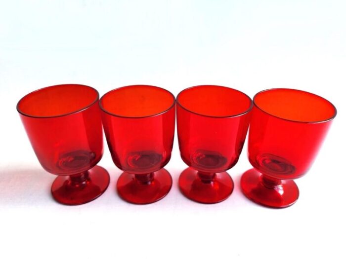 vintage pueblo ruby wine glasses by morgantown set of 4 6311