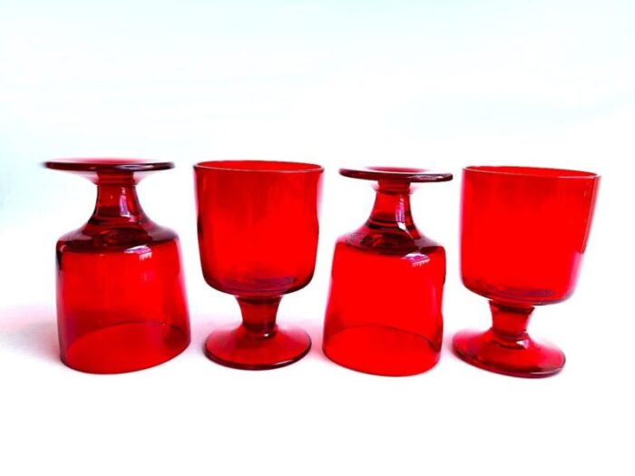 vintage pueblo ruby wine glasses by morgantown set of 4 9132