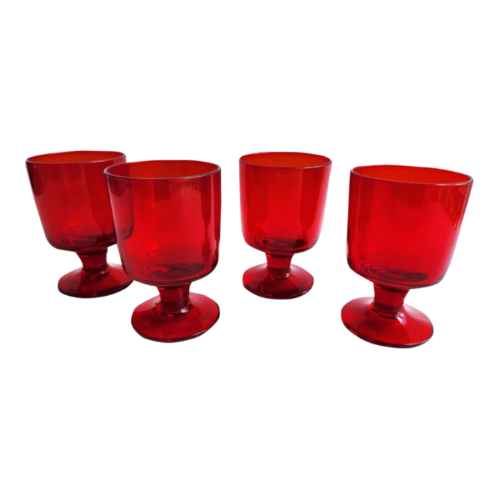 vintage pueblo ruby wine glasses by morgantown set of 4 9683