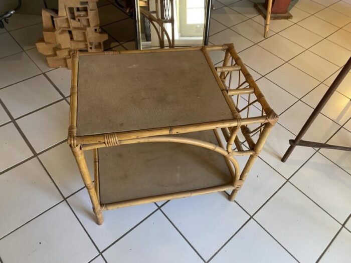 vintage rattan bar cart 4798