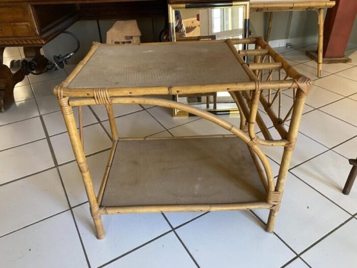 vintage rattan bar cart 5291