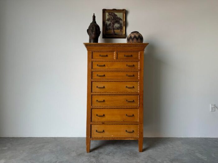 vintage rustic farmhouse country eight drawers highboy dresser or tall chest 4630