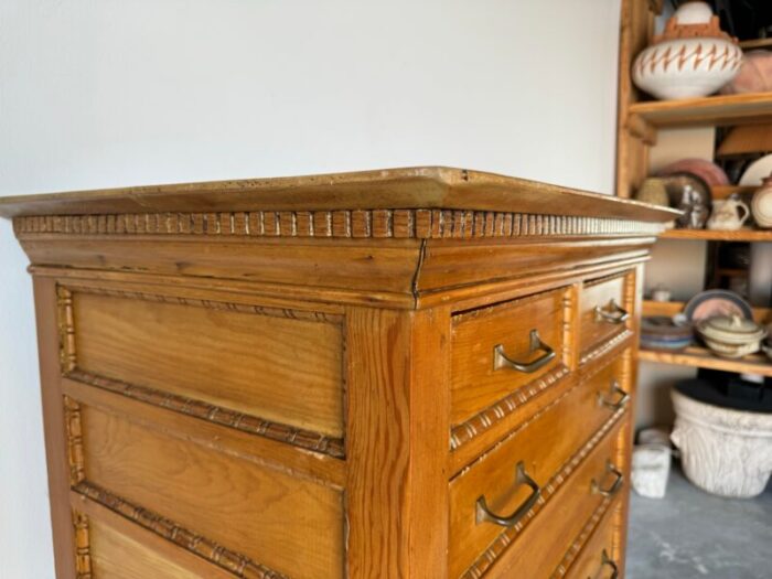 vintage rustic farmhouse country eight drawers highboy dresser or tall chest 7517