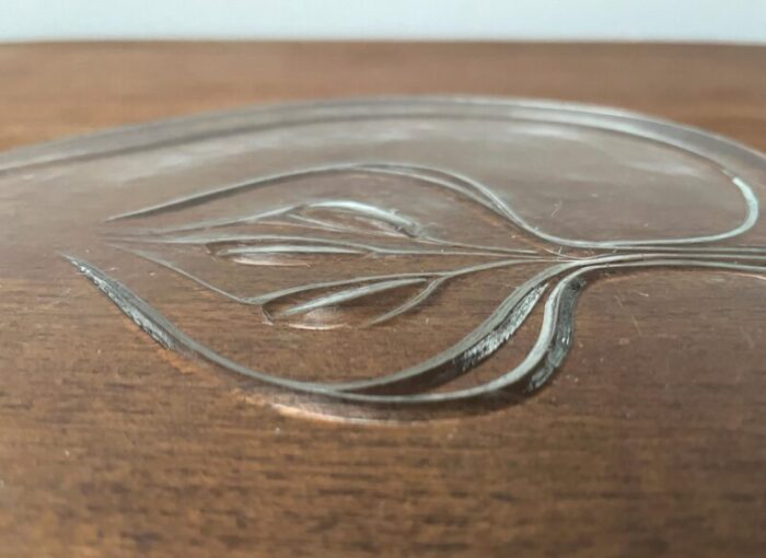 vintage scandinavian heavy glass plate 1970s 15