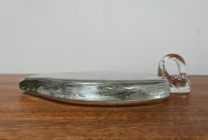 vintage scandinavian heavy glass plate 1970s 20