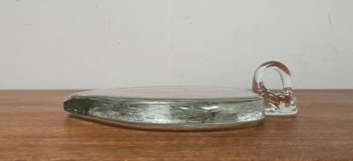 vintage scandinavian heavy glass plate 1970s 26