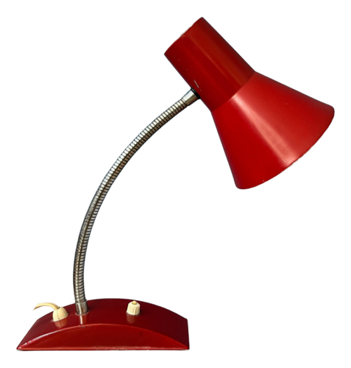 vintage space age red flexible table lamp 9627