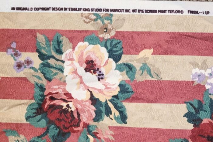 vintage stanley king for fabricut floral striped cotton jacquard 5 yards 5032