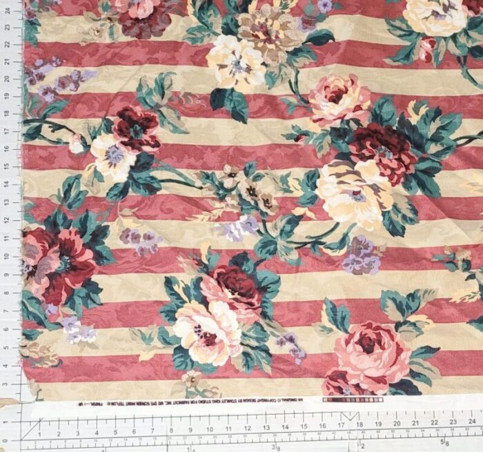 vintage stanley king for fabricut floral striped cotton jacquard 5 yards 9339