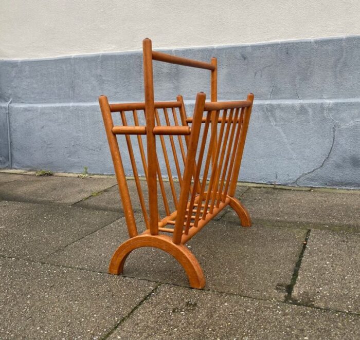 vintage swedish magazine rack in beech 1960s 1