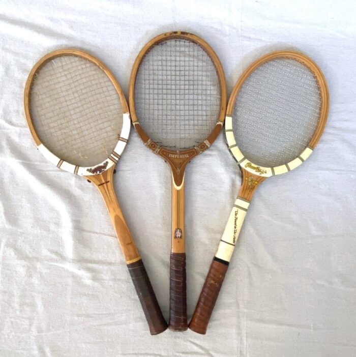 vintage tennis racquets wall display set of 3 1169