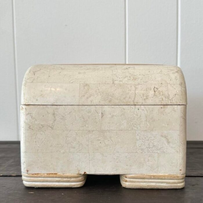 vintage tessellated stone box with reed detail 6096