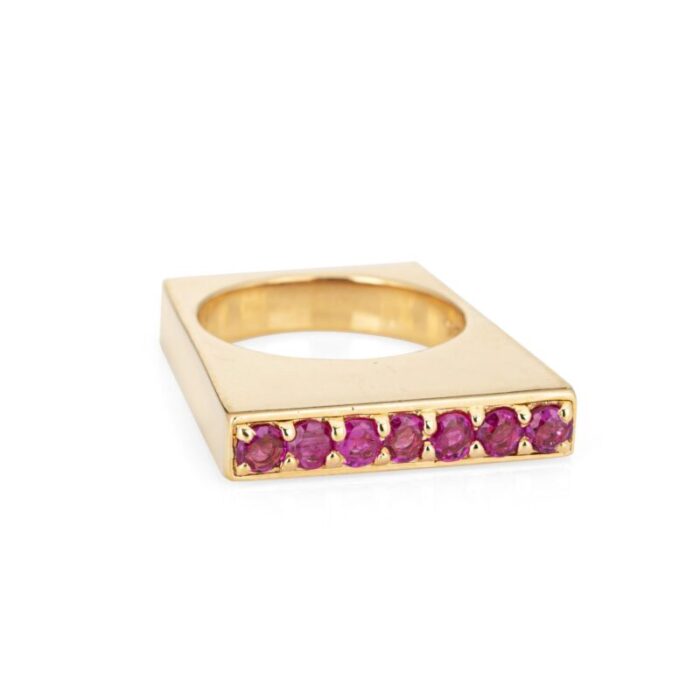 vintage tiffany and co square ruby ring crafted in 18k yellow gold circa 1970s 9150