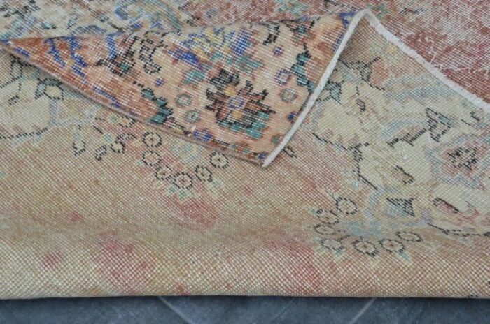 vintage traditional overdyed rug 1960s 4