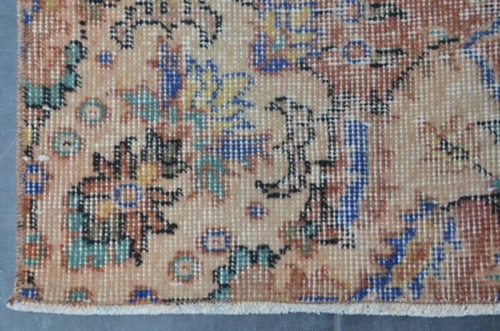 vintage traditional overdyed rug 1960s 5