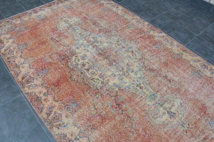 vintage traditional overdyed rug 1960s 8