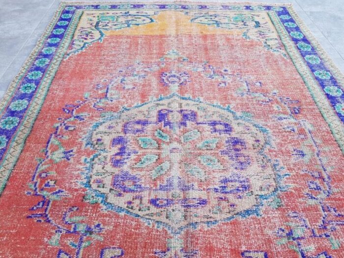 vintage turkish area rug 1960s 4 2