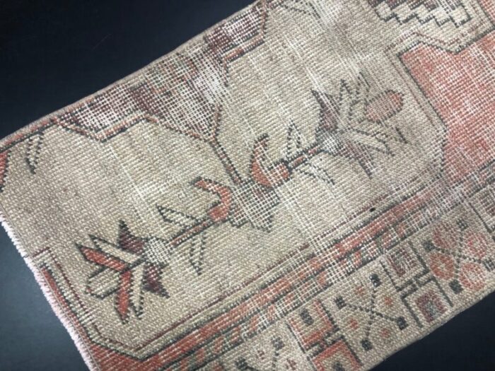 vintage turkish handmade wool small rug 1960s 2 1