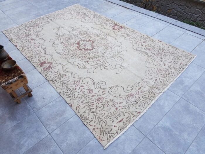 vintage turkish overdyed rug 1960 1 2