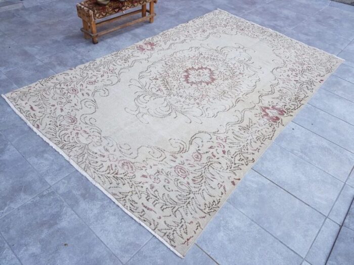 vintage turkish overdyed rug 1960 2 2