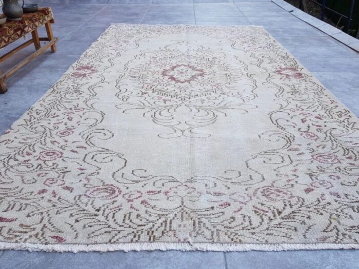 vintage turkish overdyed rug 1960 9 2