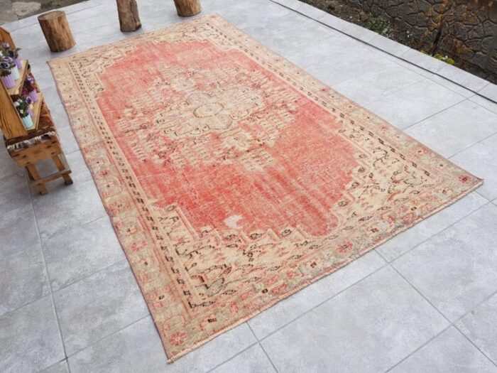 vintage turkish red rug 1960s 1