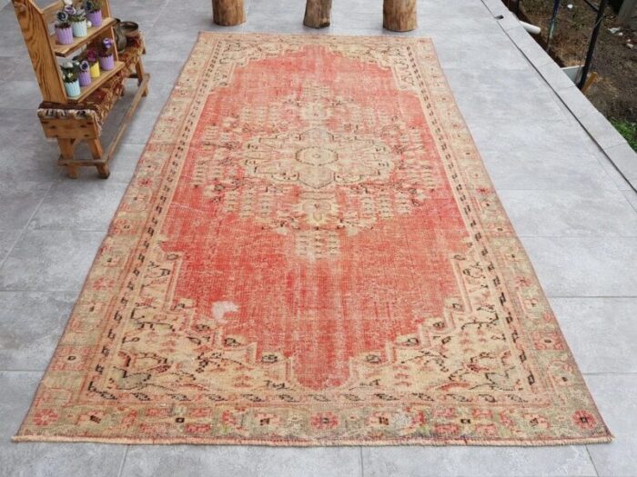 vintage turkish red rug 1960s 10