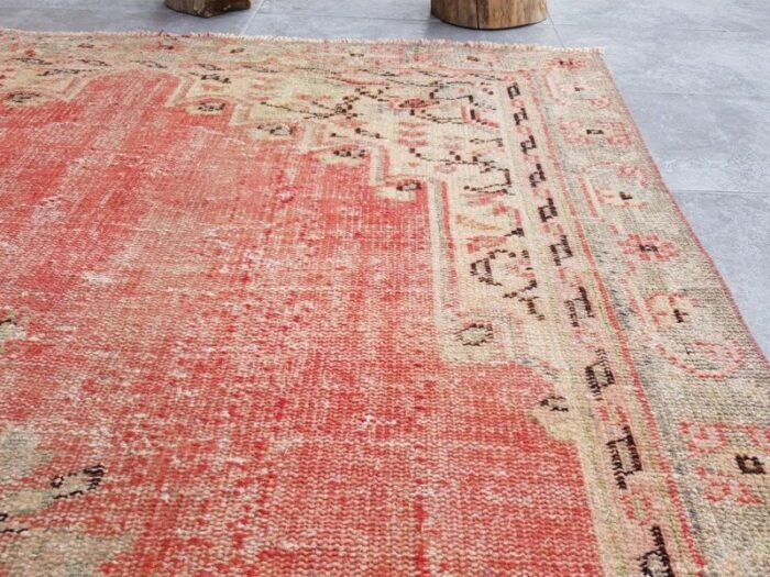 vintage turkish red rug 1960s 3