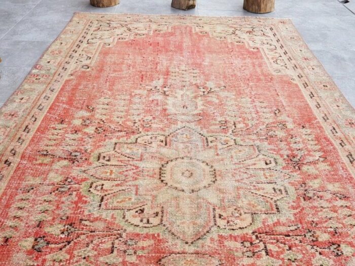 vintage turkish red rug 1960s 4