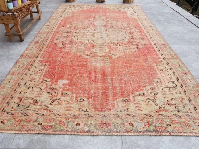 vintage turkish red rug 1960s 5