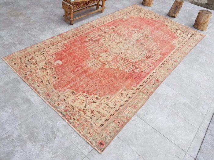 vintage turkish red rug 1960s 9