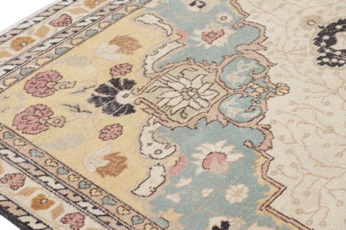 vintage turkish rug with polychromatic floral medallion from rug and kilim 5063